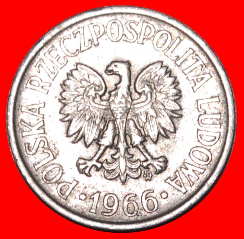  * SOZIALISTISCHE STERNE AUF ADLER (1961-1985): POLEN ★ 20 GROSHEN 1966! STEMPEL I! ★OHNE VORBEHALT!   