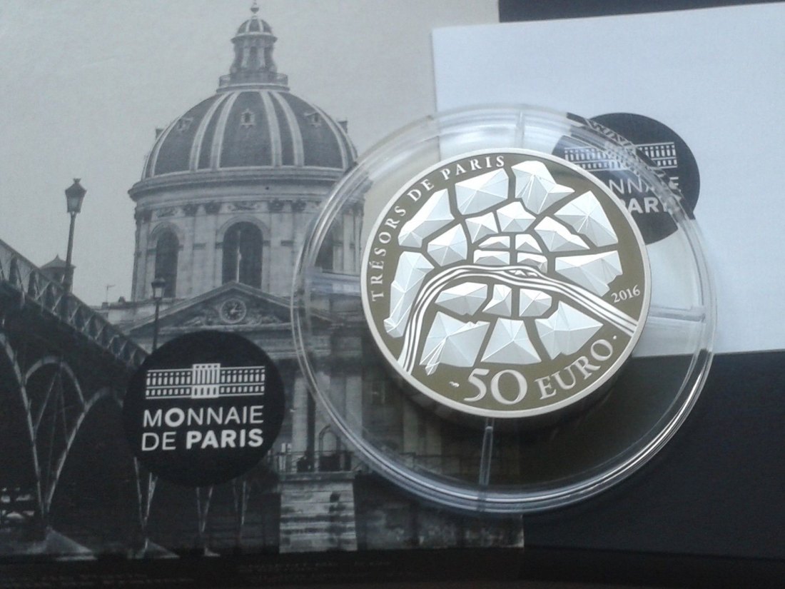  50 euro 2016 PP Frankreich Institut de france Silber vergoldet 155,5g 5 Unzen 5 Unzen Silber   