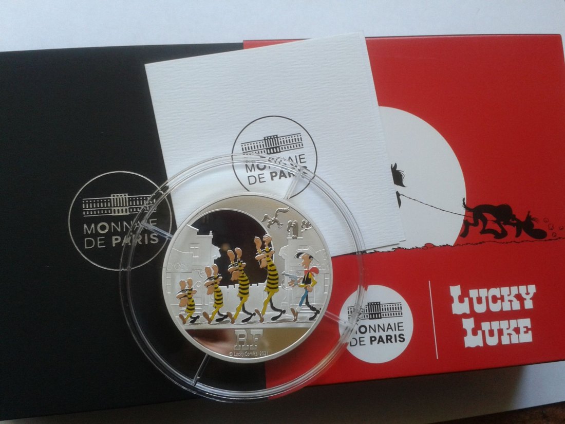  50 euro 2022 PP Frankreich Lucky Luke Comicserie 5 Unzen 5 Unzen Silber   