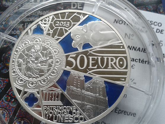  Original 50 euro 2013 PP Frankreich Notre Dame de Paris 5 Unzen Silber   