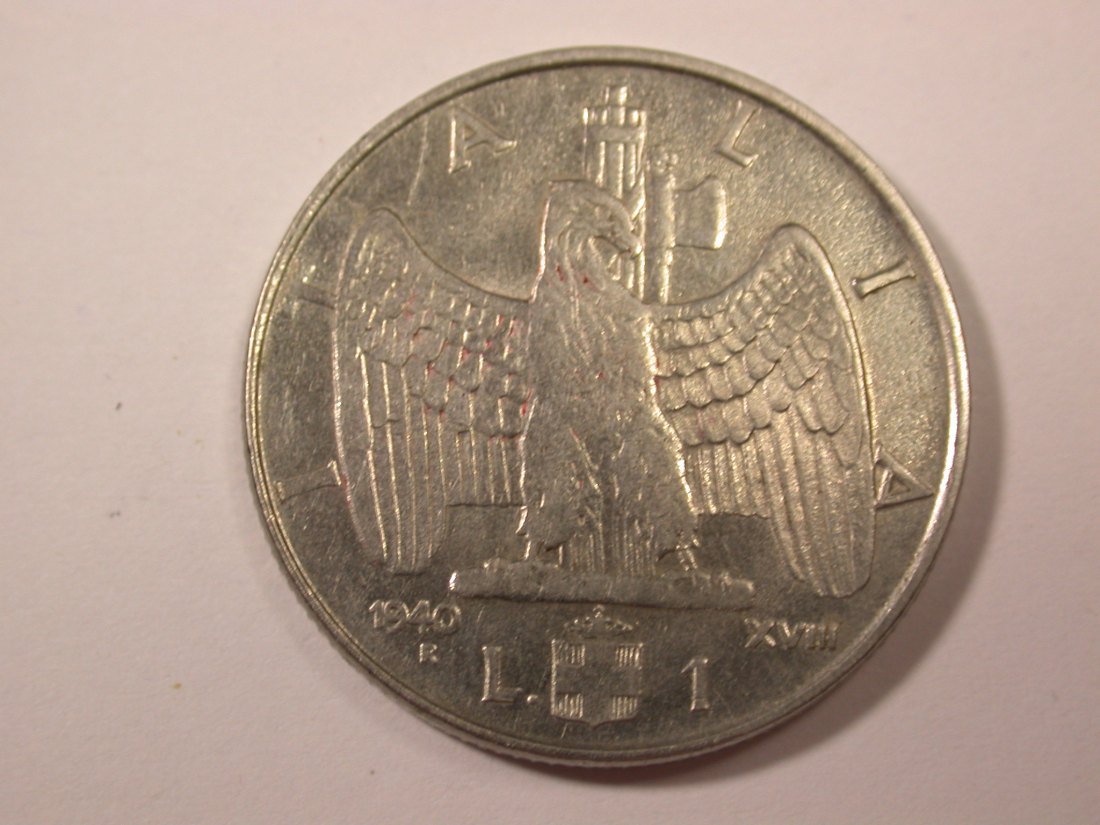 G17 Italien 1 Lira 1940 in vz/vz-st Originalbilder