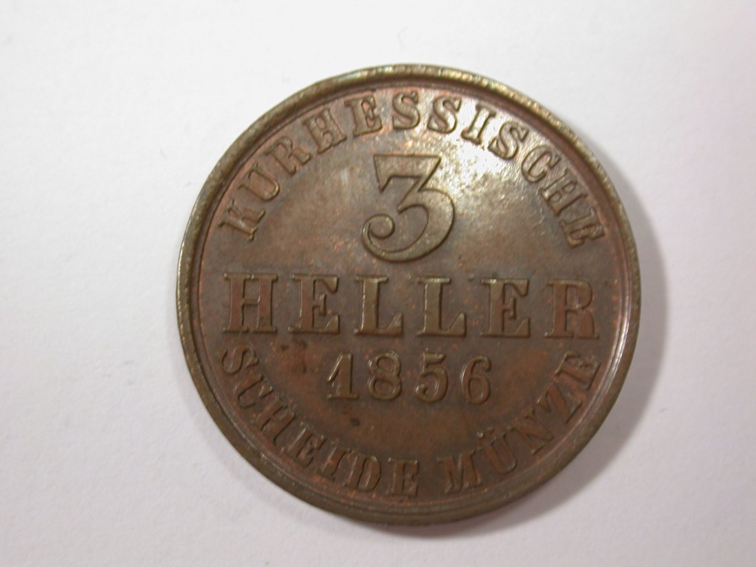 G17 Hessen-Kassel 3 Heller 1856 in f.ST !! Originalbilder