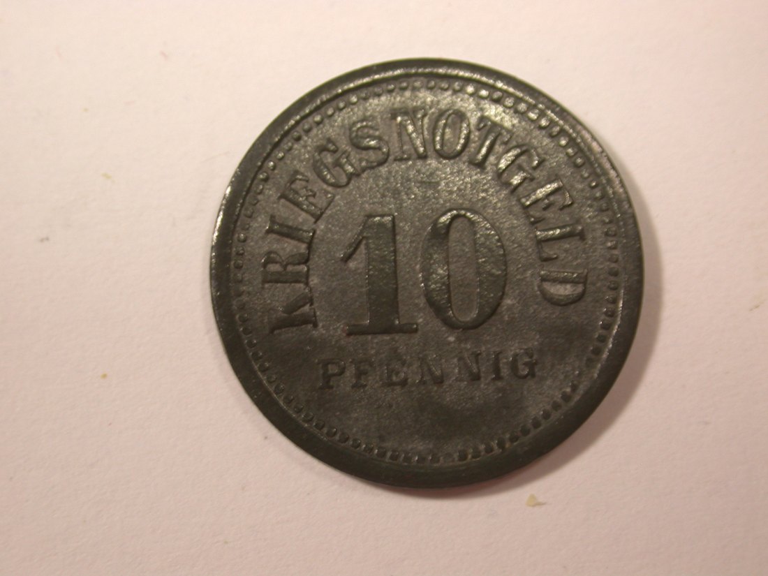  G17  Notgeld  Usingen 10 Pfennig 1917 in f.ST  Originalbilder   