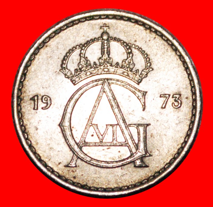 * MONOGRAM (1962-1973): SWEDEN ★ 50 ORE 1973U! GUSTAV VI ADOLF (1950-1973)★LOW START ★NO RESERVE