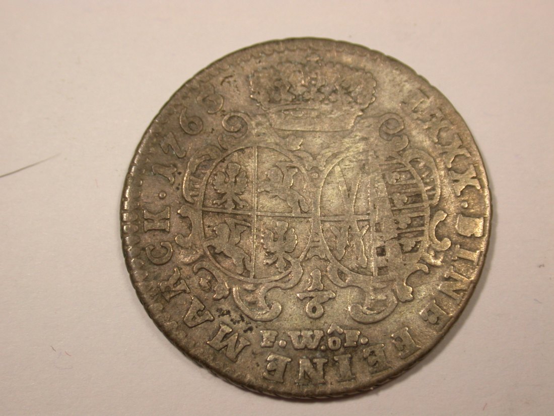 G18 Sachsen 1/6 Taler FWoF 1763 in s-ss Originalbilder