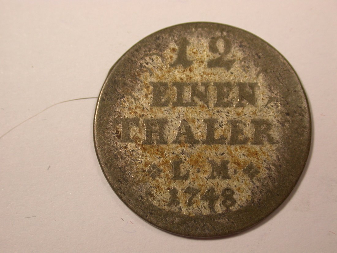 G18 Brunschweig-Wolfenbüttel 1/12 Taler 1748 in f.s Originalbilder
