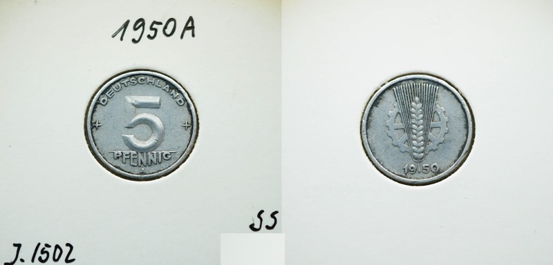  DDR 5 Pfennig 1950 A   