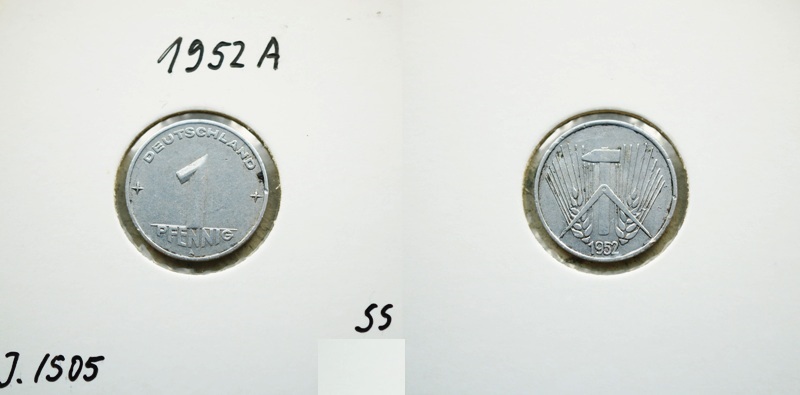  DDR 1 Pfennig 1952 A   