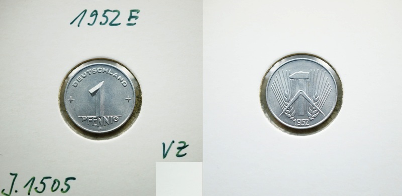  DDR 1 Pfennig 1952 E   