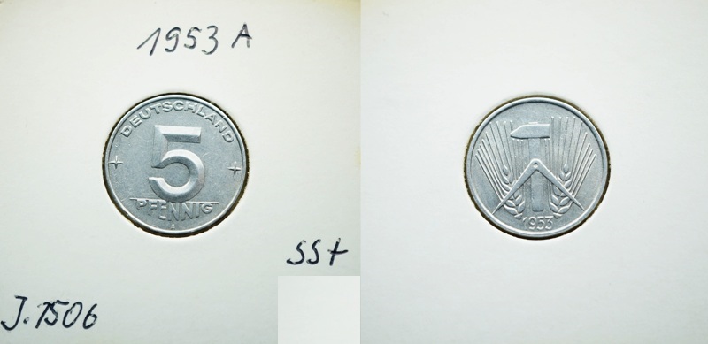  DDR 5 Pfennig 1953 A   