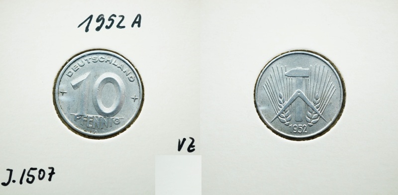  DDR 10 Pfennig 1952 A   