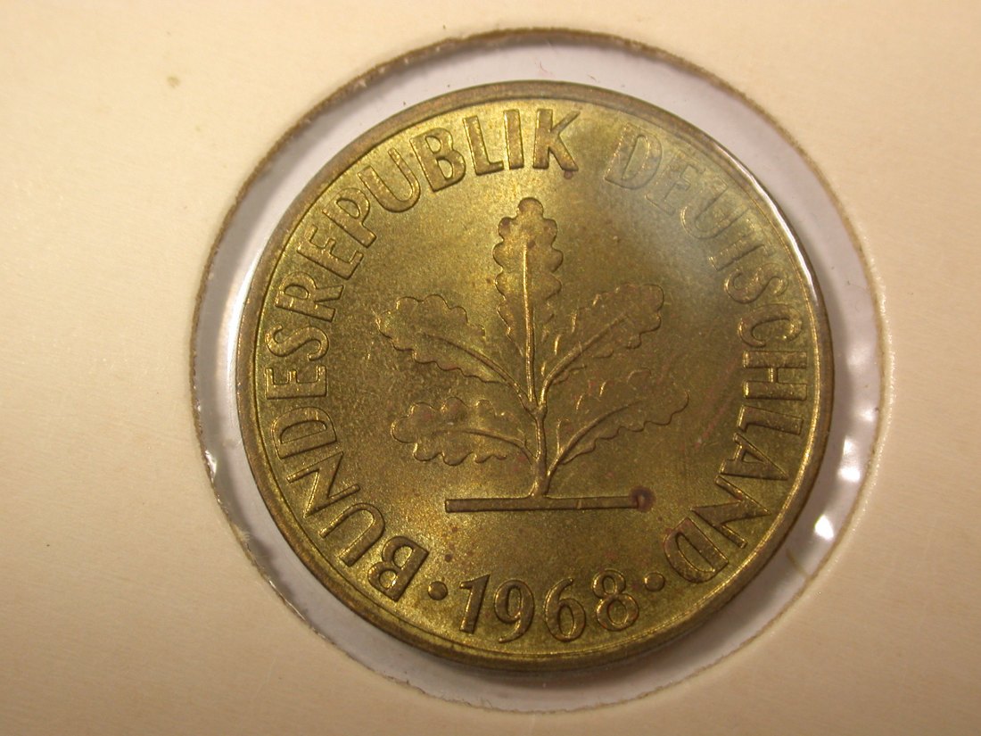  G19  BRD  10 Pfennig 1968 D in f.st/st (bfr.)  Originalbilder   