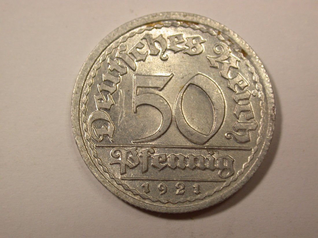  G19  Weimar  50 Pfennig 1921 J in f.st/ST  Originalbilder   