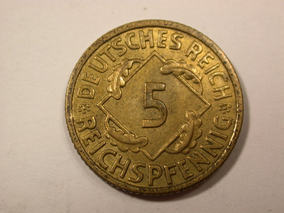 G19 Weimar 5 Pfennig 1935 F in vz-st Originalbilder