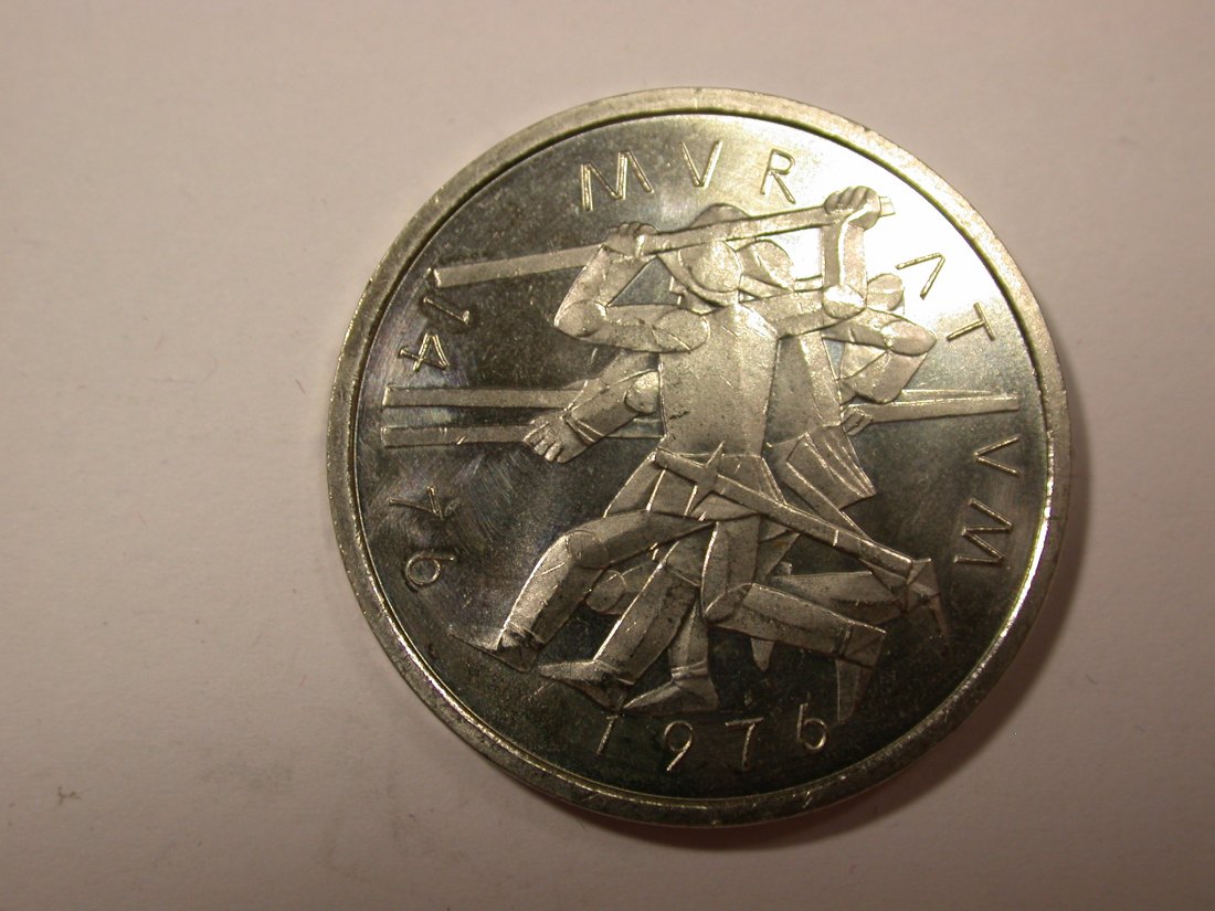  G19  Schweiz  5 Franken 1976 Murten in f.st/st (unc)  Originalbilder   