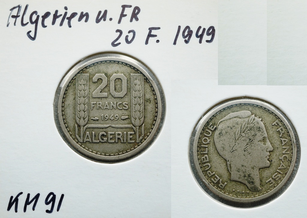  Algerien unter Frankreich, 20 FR. 1949   
