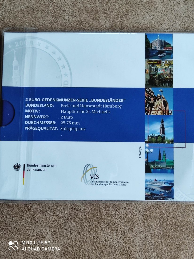  BRD Deutschland 2 Euro Set 2008 Bundesland Hamburg spiegelglanz proof pp   