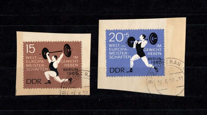  DDR 1966 Mi 1210-1211 Kompl.Satz a. Briefstücke / Mi 3,- €   