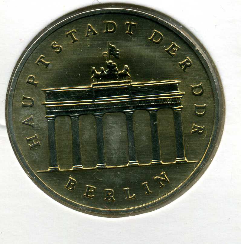  5 Mark Brandenburger Tor 1989 stempelglanz   