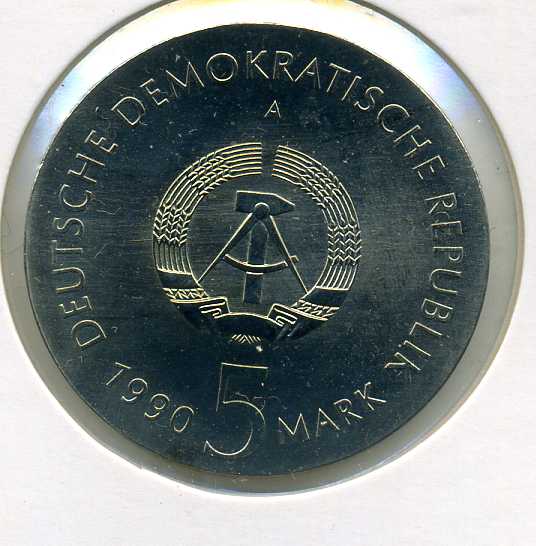  5 Mark 1990 Tucholsky stempelglanz   