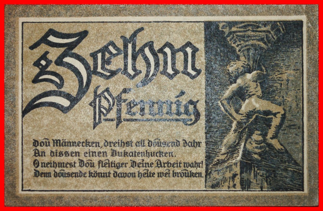  * HANNOVER: GERMANY GOSLAR ★ 10 PFENNIG 1920 CRISP! NAKED YOUTHS!★LOW START ★ NO RESERVE!   