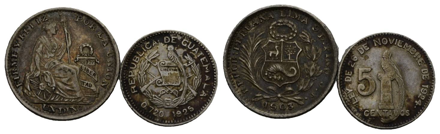  Ausland; 2 Kleinmünzen 1903/1925   