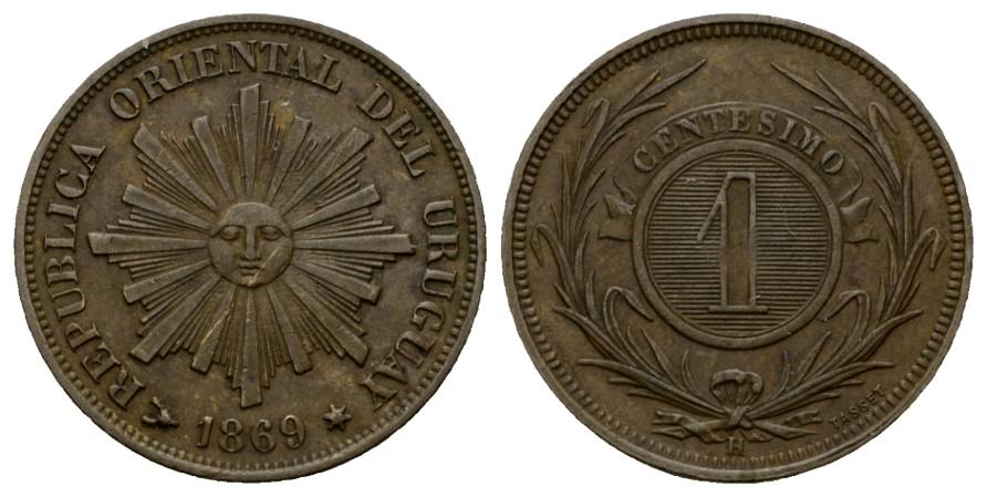 Uruguay; 1 Kleinmünze 1869   