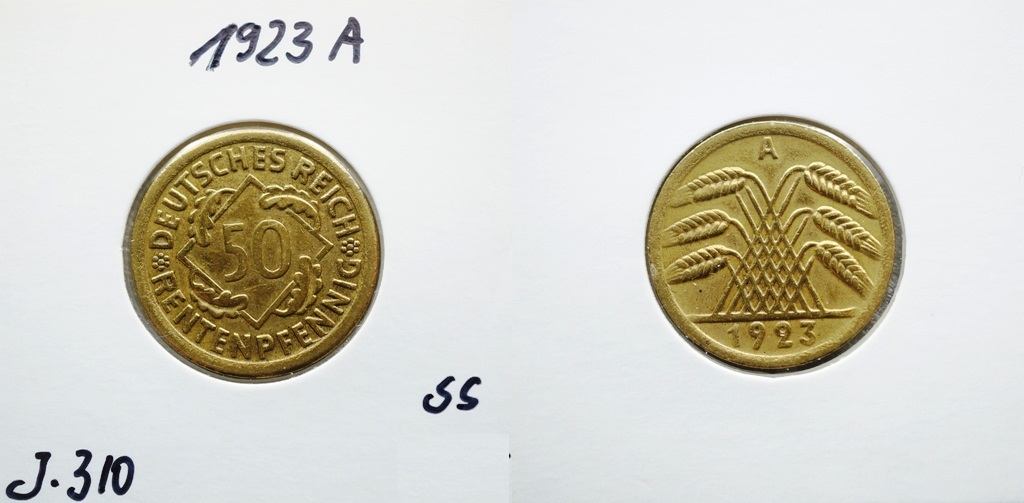  Weimarer Republik, 50 Rentenpfennig 1923 A   