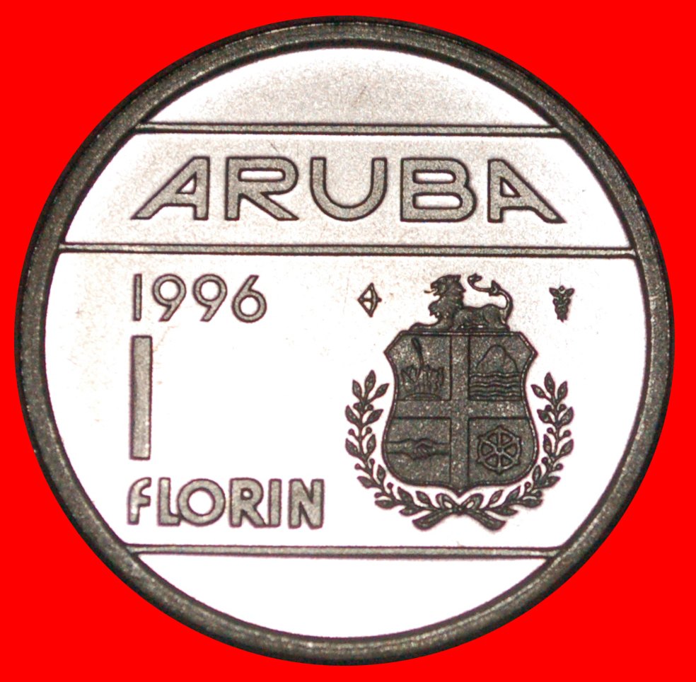  * NETHERLANDS (1986-2013): ARUBA ★ 1 FLORIN 1996 UNC MINT LUSTRE!★LOW START ★ NO RESERVE!   