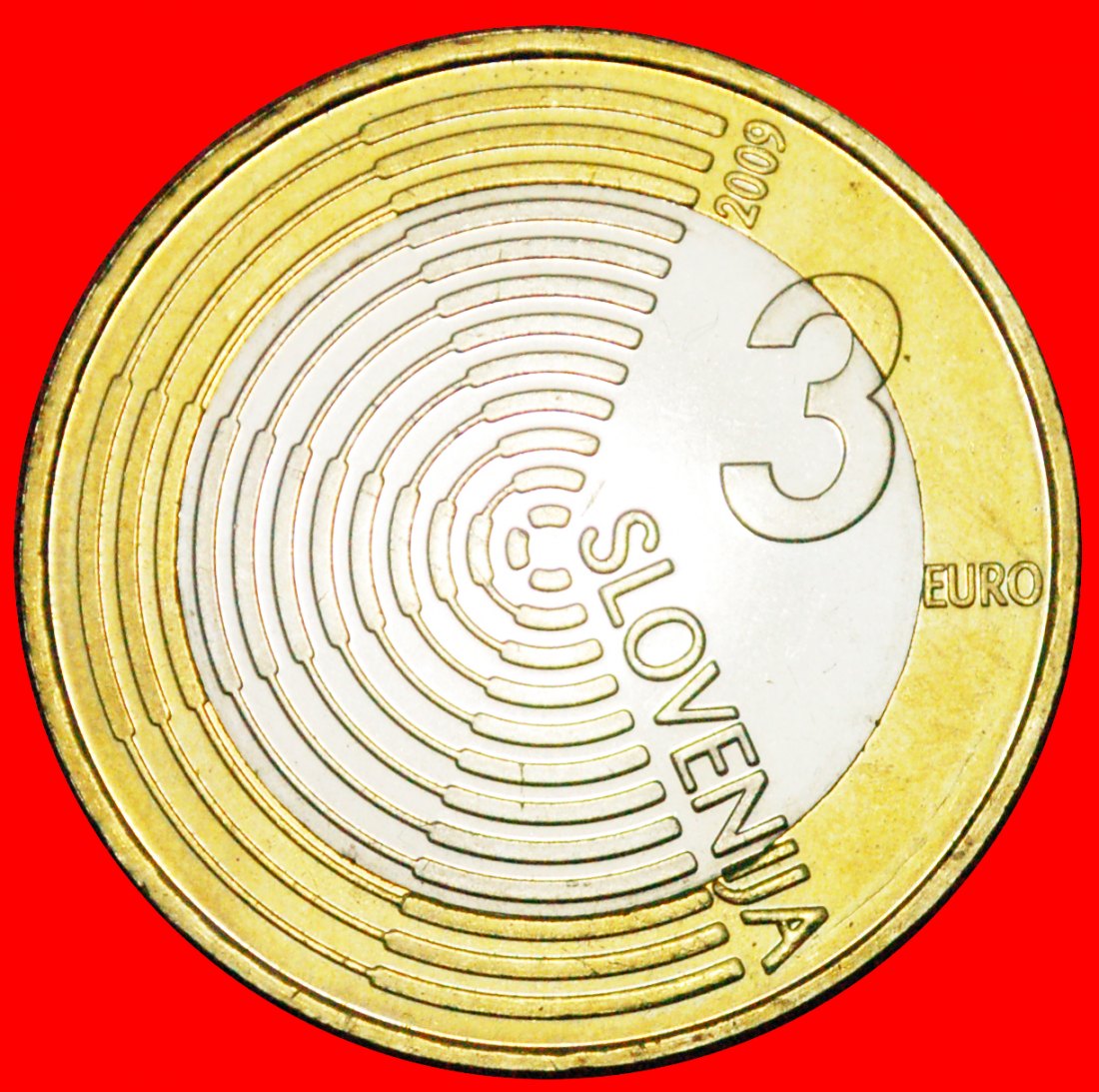  * AIRPLANE: SLOVENIA ★ 3 EURO 2009 UNC UNCOMMON! LOW START★ NO RESERVE!!!   