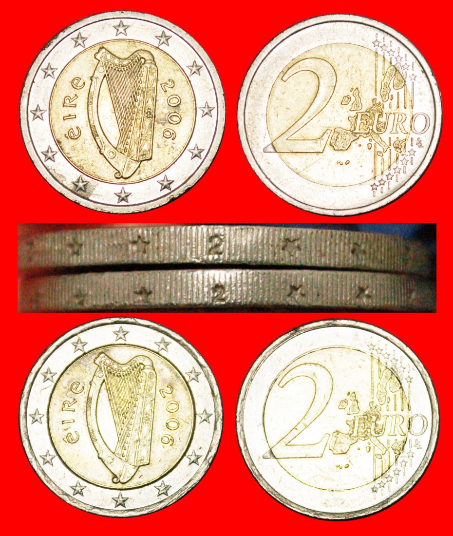  * TWO INTERESTING RIM VARIETIES: IRELAND ★ 2 EURO 2006! LOW START★ NO RESERVE!!!   