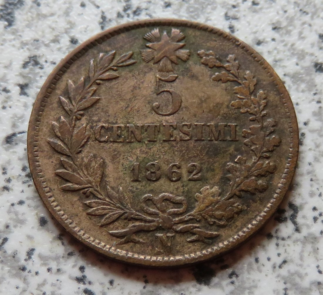  Italien 5 Centesimi 1862 N   