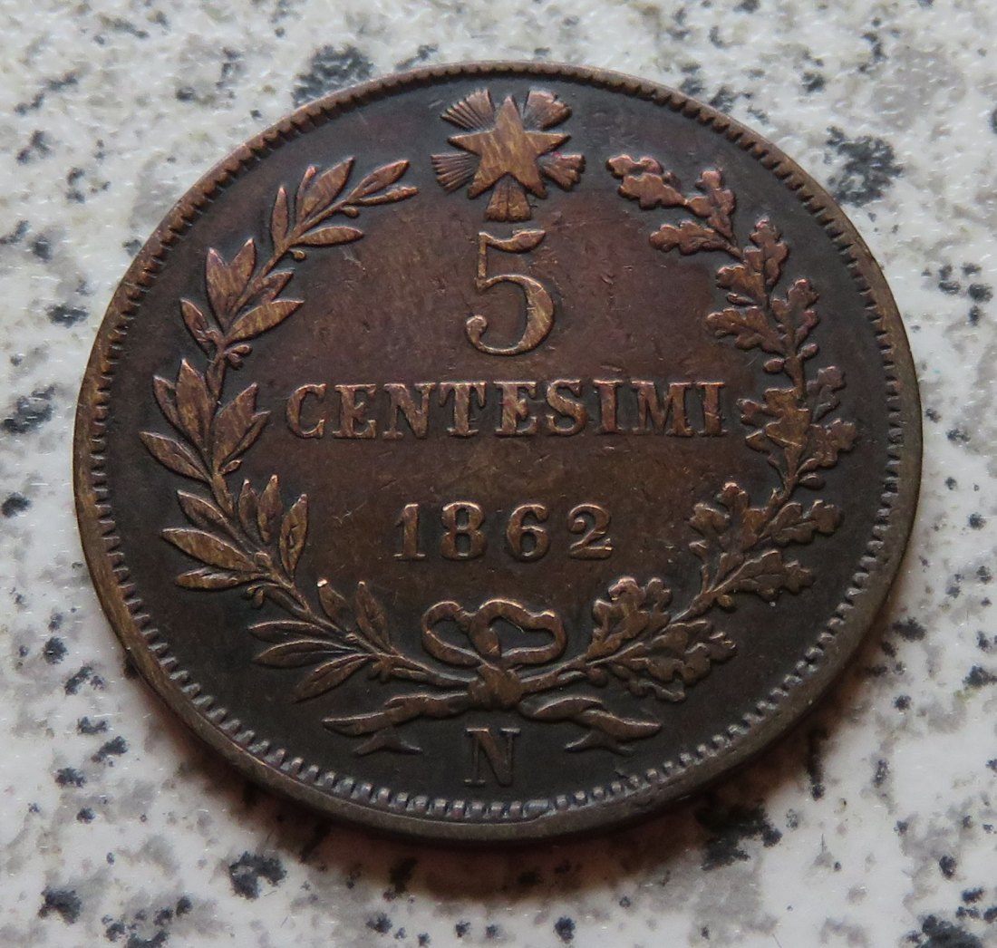  Italien 5 Centesimi 1862 N   