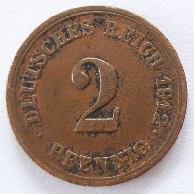  Deutsches Reich 2 Pfennig 1912 F Kupfer ss   