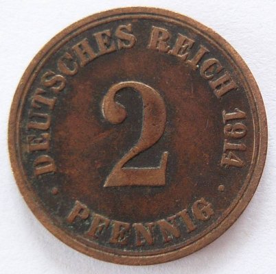  Deutsches Reich 2 Pfennig 1914 A Kupfer ss   