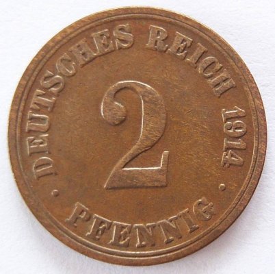  Deutsches Reich 2 Pfennig 1914 A Kupfer ss   