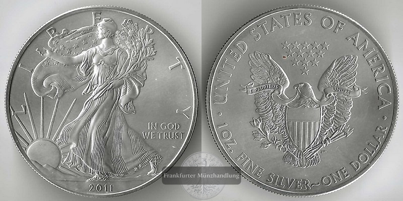  USA  1 Dollar 2011   American Eagle  FM-Frankfurt   Feinsilber: 31,1g   