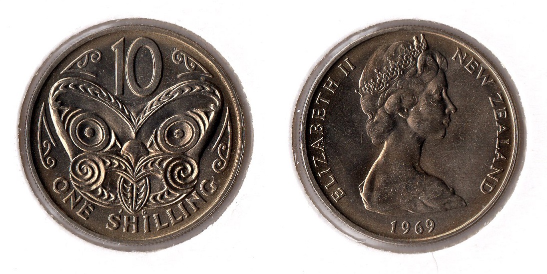  Neuseeland 10 Cents = 1 Shilling 1969 K-N Bfr.   