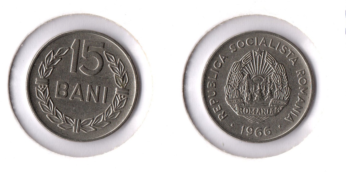  Rumänien 15 BANI 1966 (E,N plattiert) Republik bfr./unc. SELTEN!   