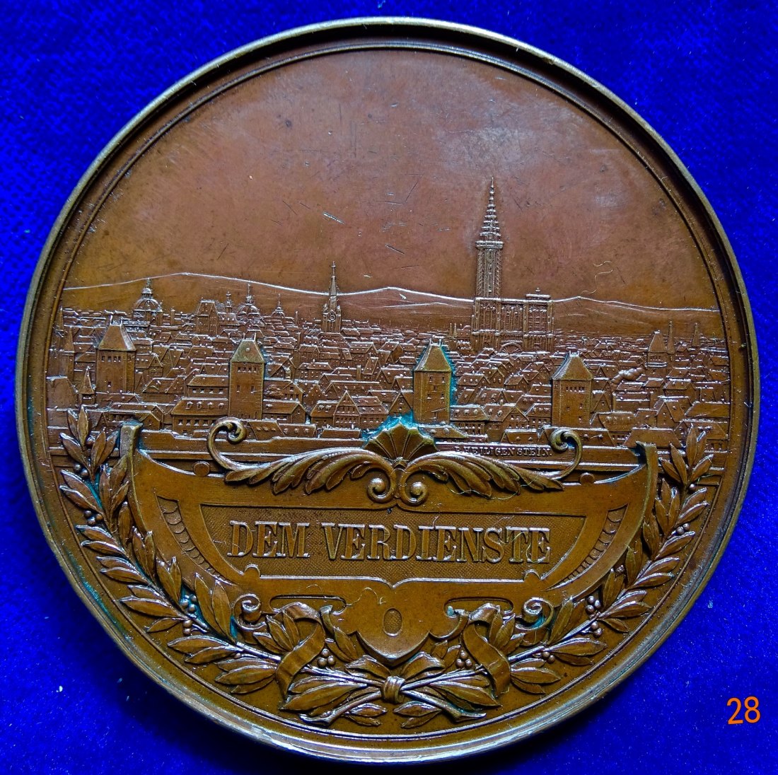  Straßburg, Elsaß- Lothringen (Reichsland), Baden, Pfalz, 1895 Industrie- Gewerbeausstellung Medaille   