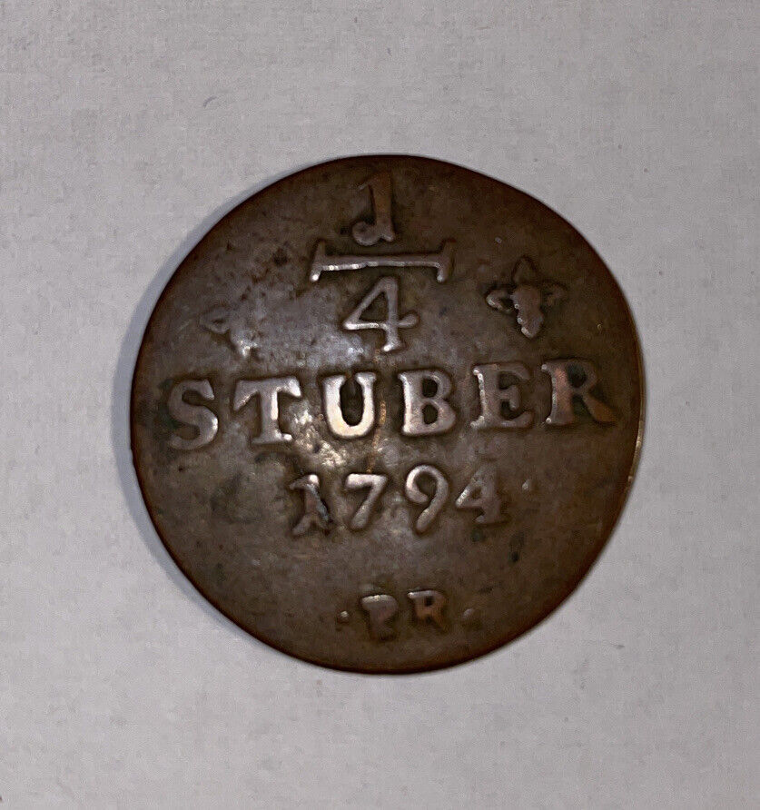  s.35 Altdeutschland** Herzogtum Jülich-Berg 1/4 Stuber 1794 PR   