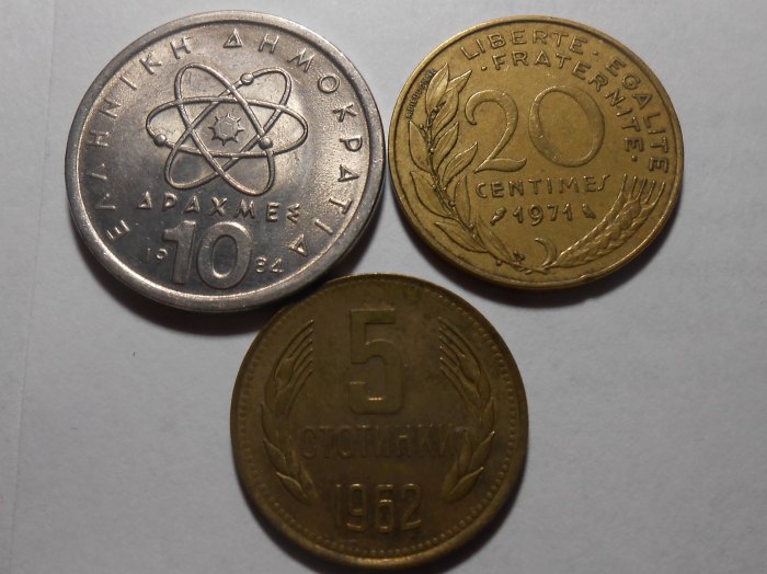  e.14 Griechenland Frankreich Bulgarien, 3er Lot   