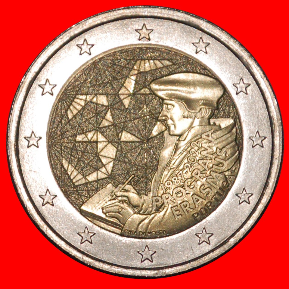 * ERASMUS (1466-1536): PORTUGAL ★ 2 EURO 1987-2022! STG STEMPELGLANZ!★OHNE VORBEHALT!