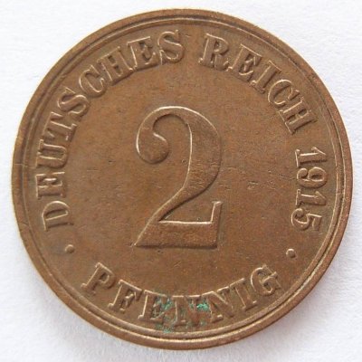  Deutsches Reich 2 Pfennig 1915 A Kupfer ss   