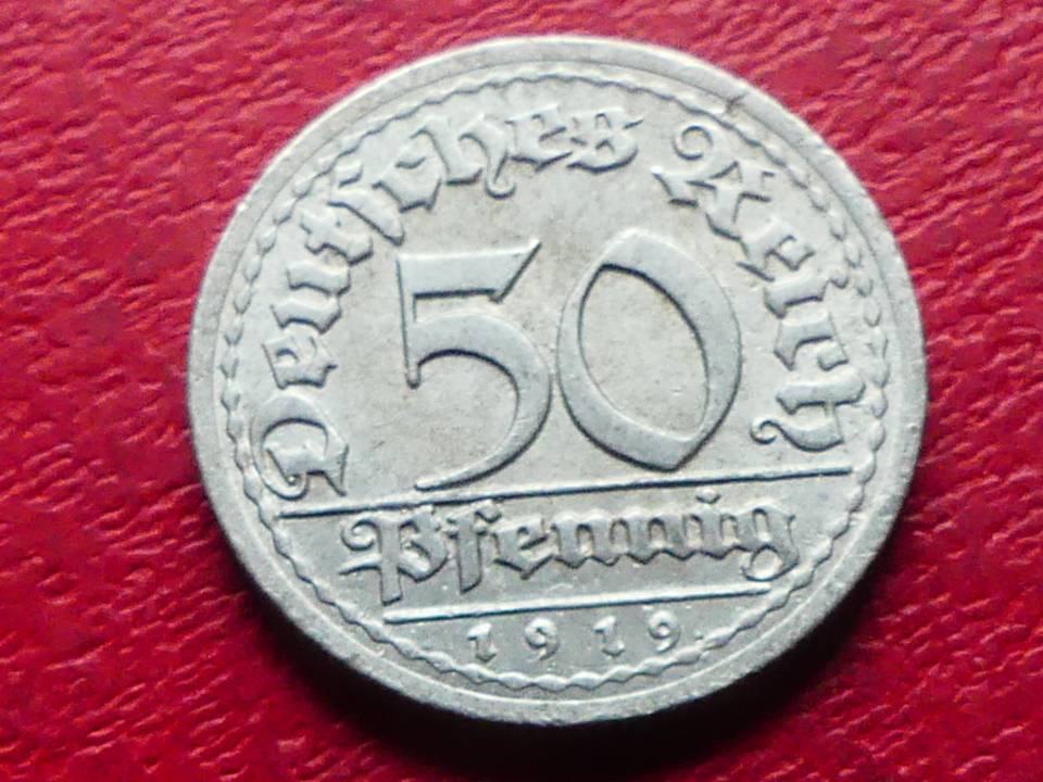  s.30 Weimarer Republik** 50 Reichspfennig 1919 G   