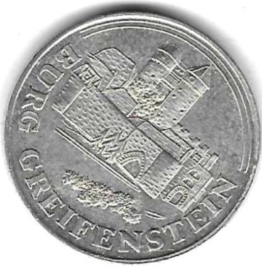  Medaille Burg Greifenstein,verm. Cu-Ni, Durchm. 30 mm, 9,4 gr., sehr guter Erhalt, siehe Scan unten   