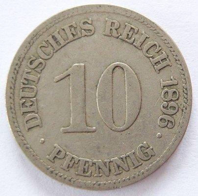  Deutsches Reich 10 Pfennig 1896 E K-N s+   