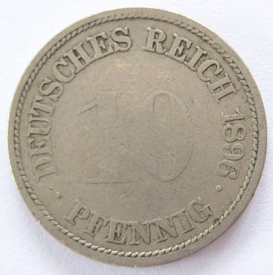  Deutsches Reich 10 Pfennig 1896 F K-N s   