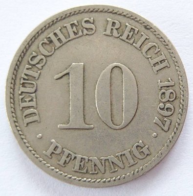  Deutsches Reich 10 Pfennig 1897 A K-N s-ss   