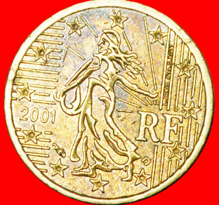  * SÄER FEHLER: FRANKREICH ★ 10 EURO CENT 2001 NORDISCHES GOLD! OHNE VORBEHALT!   